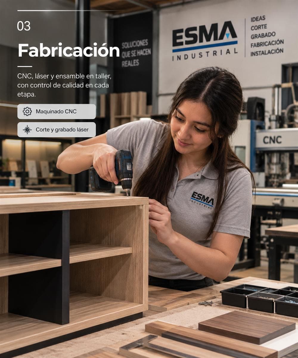 Fabricación de la pieza en el taller con maquinaria CNC